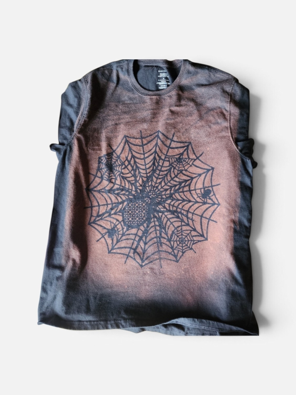Black Bleach Spider Web Tee